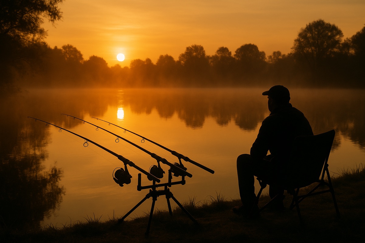 Carp fishing at dawn